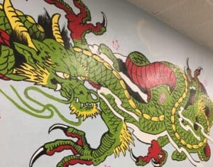 Dragon mural at Wei Wei Asian Express in San Diego